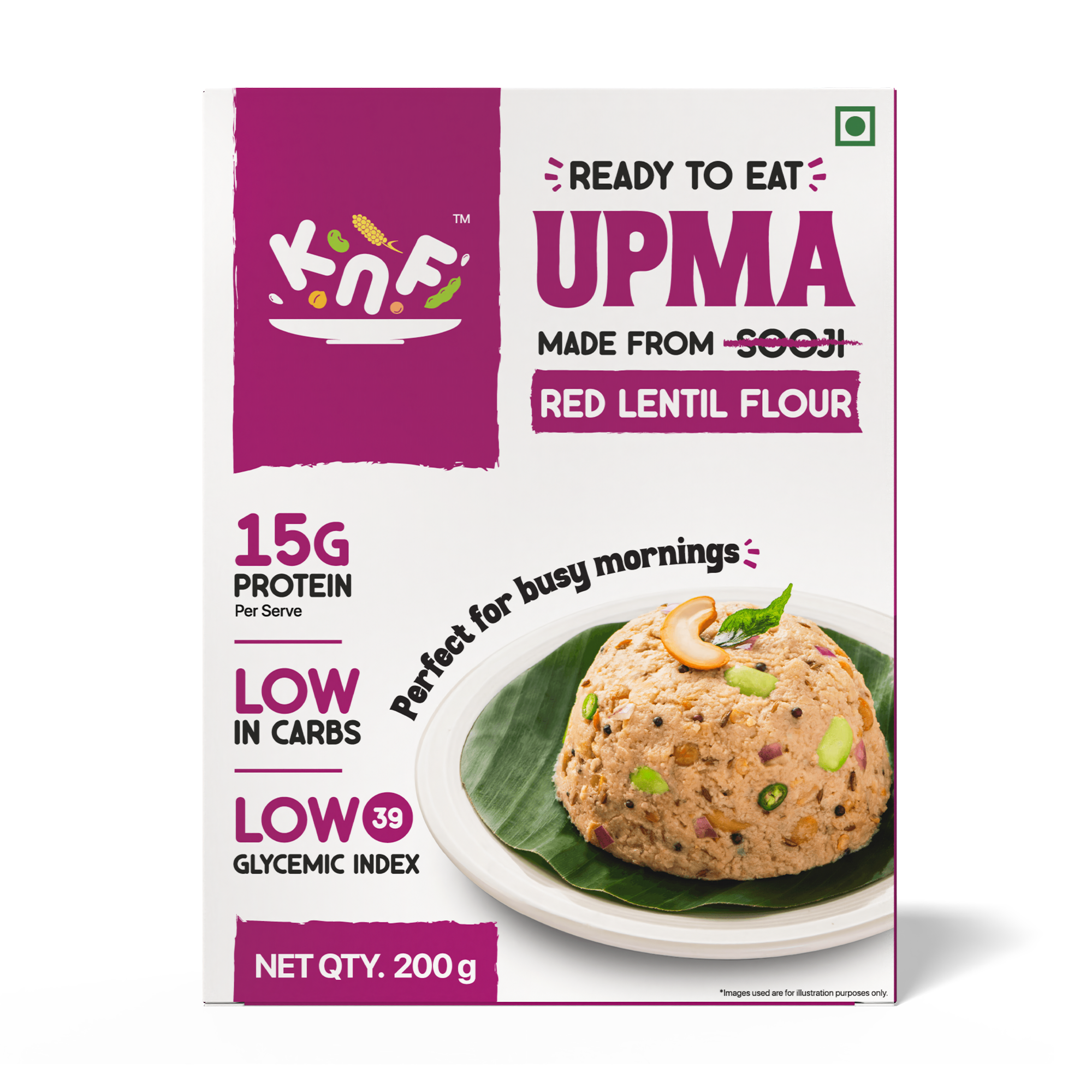 KNF Ready To Eat Upma | High Protein | Low GI | Chickpea based with Dietary Fiber | No Sooji | 200g