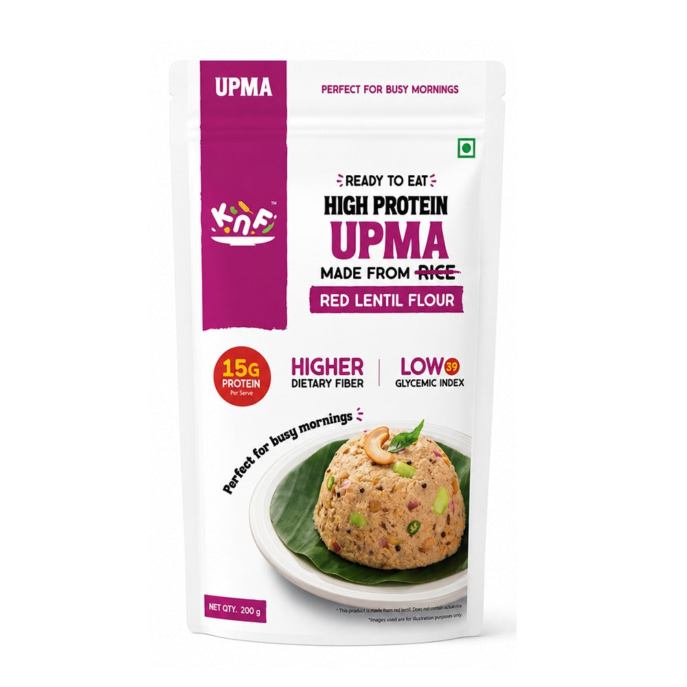 KNF Ready To Eat Upma | High Protein | Low GI | Chickpea based with Dietary Fiber | No Sooji | 200g